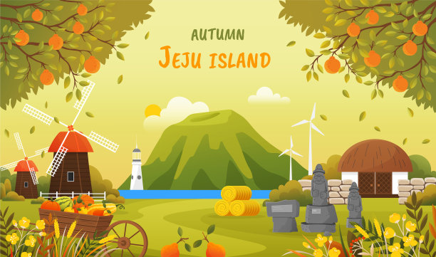 美丽的秋景季节，收获的时间在图片下载