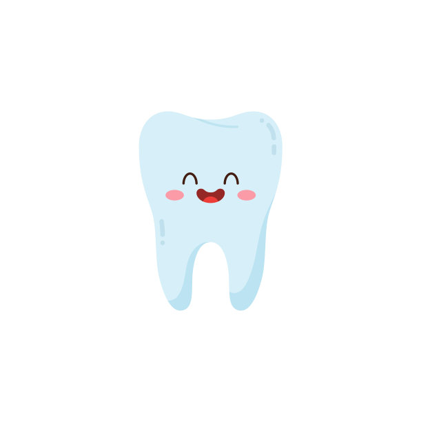 健康微笑牙齿可爱扁平图片下载