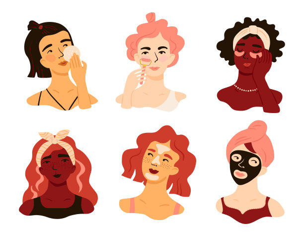 美容套路的女人，年轻的女士肖像与图片下载