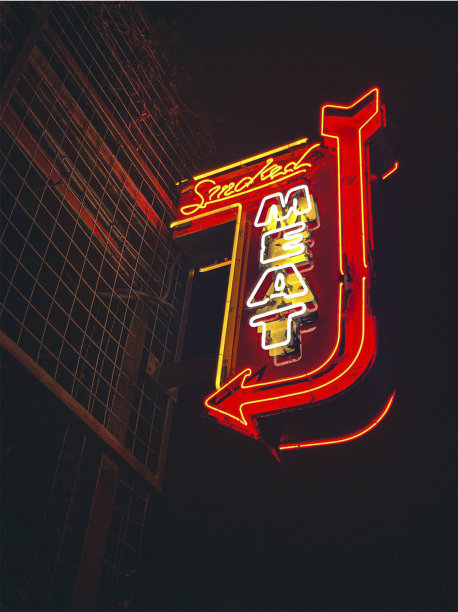 霓虹灯烧烤签图片下载