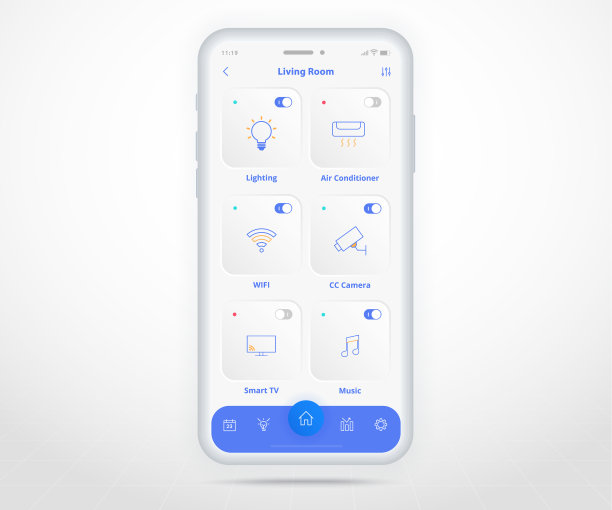 智能手机智能家庭控制应用程序ux UI物联网图片下载