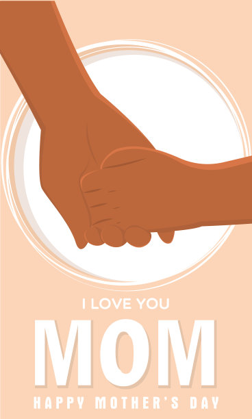 孤立的母亲和婴儿的手图片下载