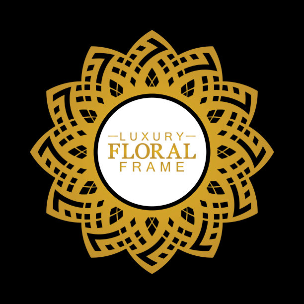 黄金装饰圆形装饰艺术框架图片下载