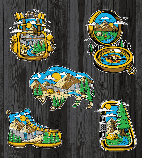 一套老式的户外木板图片下载