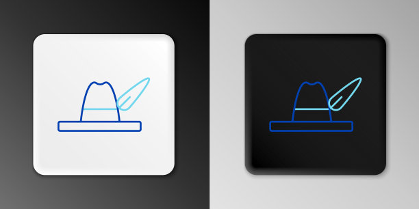 行啤酒节帽子图标孤立在灰色图片下载