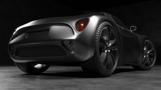 车尾的金属色灯光在黑暗中闪烁图片下载