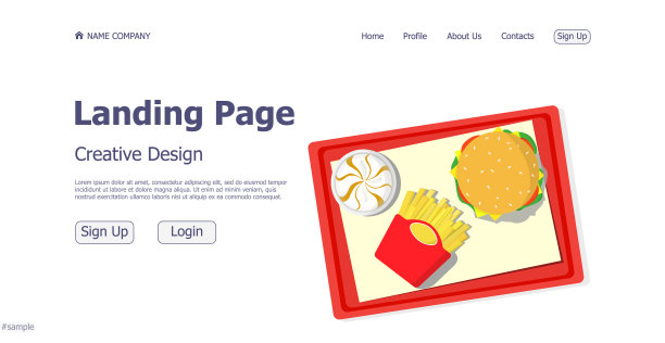快餐店网站登陆页面设计图片下载
