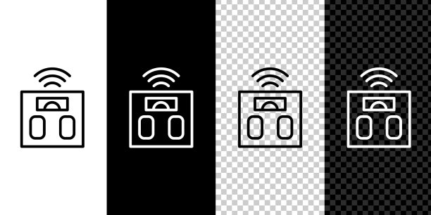 设置线智能浴室磅秤图标隔离图片下载