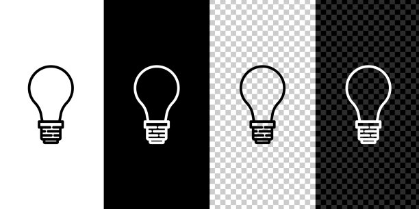 设置线灯泡与概念的想法图标图片下载