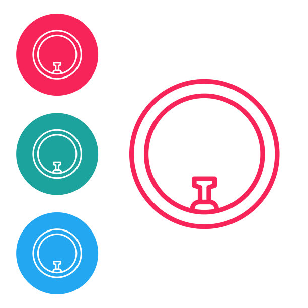 红色线自行车车轮图标孤立在白色图片下载