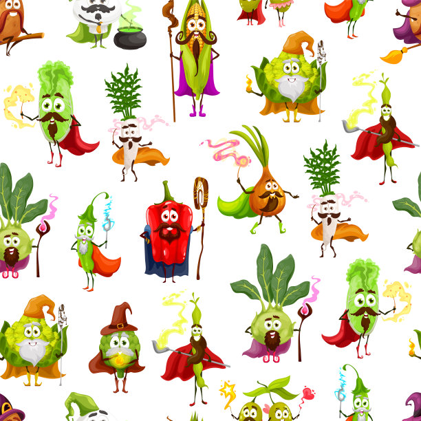 卡通法师法师蔬菜人物图案图片下载