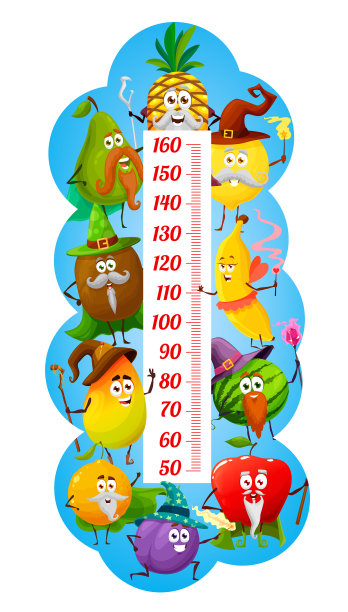 孩子身高图表尺子卡通水果魔术师图片下载