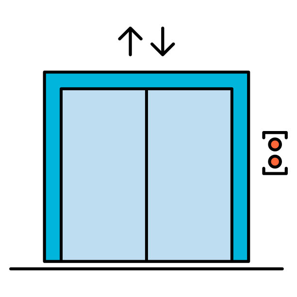 电梯电梯图标，平面设计入口标志，建筑门口符号矢量插图图片下载