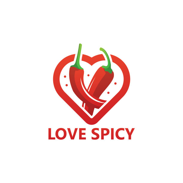 爱辣辣椒标志模板设计向量图片下载