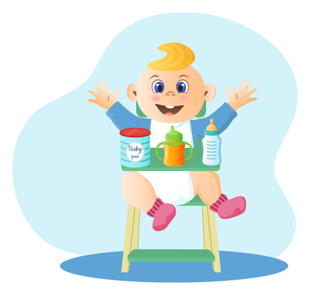 婴儿食品和喂养椅图片下载