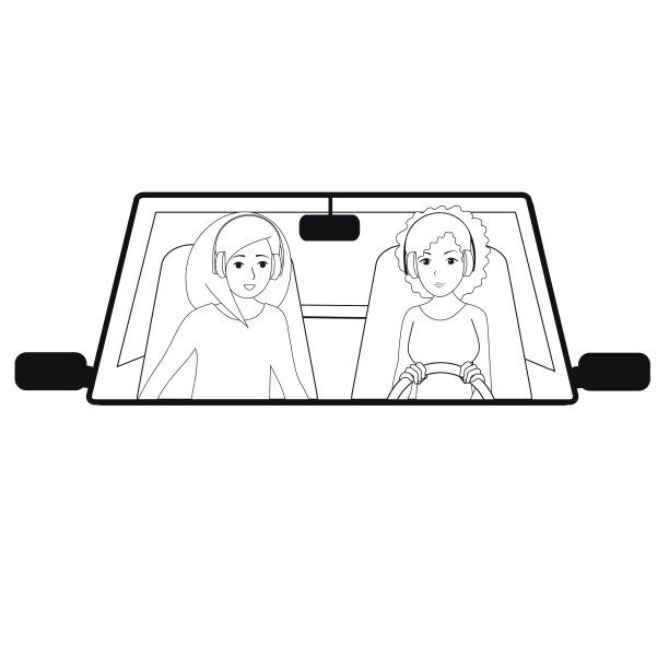 黑人和白人都开车旅行。矢量插图。图片下载