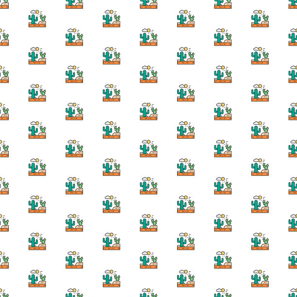 各种图标的沙漠景观格局图片下载