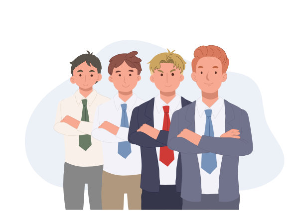 业务团队准备工作。团队合作的商人。平面矢量卡通插图。图片下载