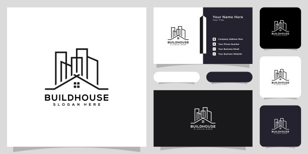 建筑地产标志线条风格和图片下载