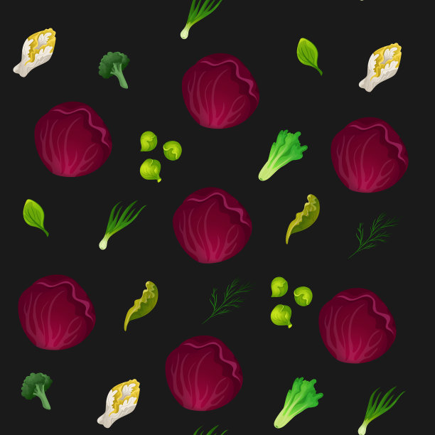 沙拉叶子图案无缝打印与新鲜图片下载