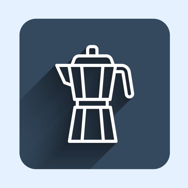 白线咖啡机moca壶图标孤立图片下载