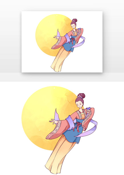 卡通节日嫦娥奔月图片下载