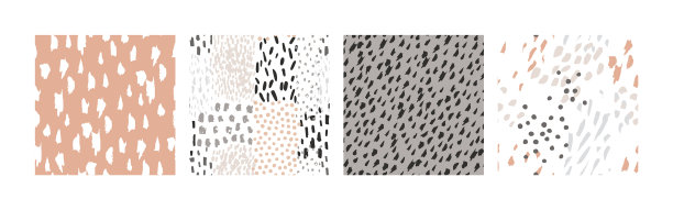 手绘笔画无缝图案集图片下载