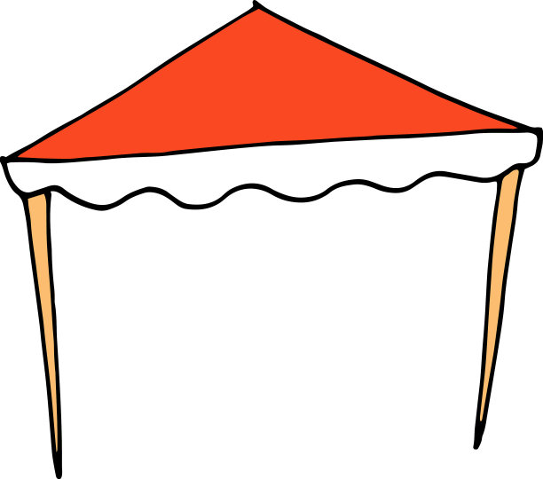 户外遮阳篷是红色的一个简单的图标图片下载
