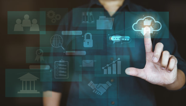 商业分析与战略，大数据概念。虚拟触摸屏上的业务分析财务图，数据网络未来技术解决方案的业务发展。图片下载