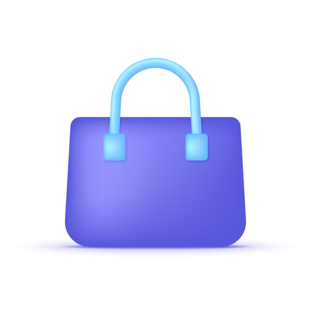 3d女士包图标孤立在白色背景图片下载