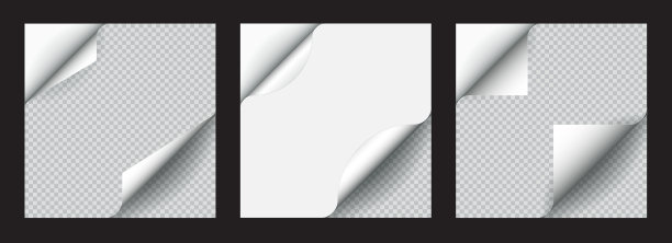 一套带阴影的贴纸卷纸图片下载