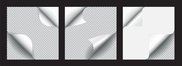 一套带阴影的贴纸卷纸图片下载