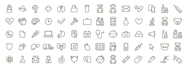 轮廓图标设置儿科医院门诊部和图片下载