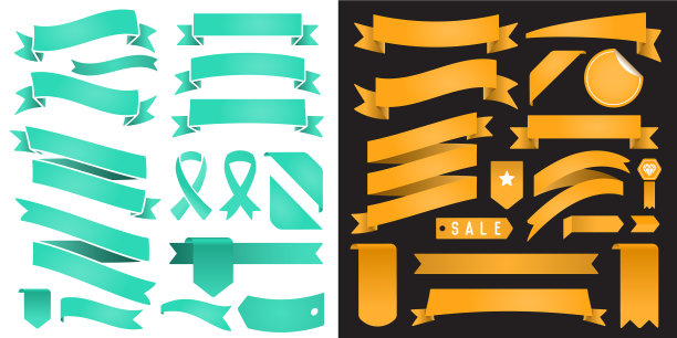 一大堆复古的丝带和标签图片下载