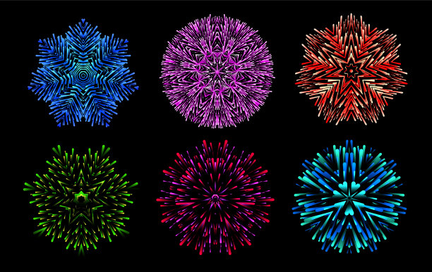 雪花烟花集不同形状的星星图片下载