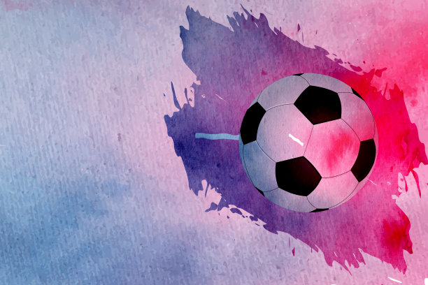 风格化的水彩画一个足球的图像，或球，用作图标或背景纹理。图片下载