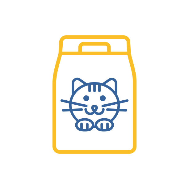 猫粮袋孤立图标宠物动物标志图片下载