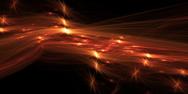 抽象的分形艺术背景下的星星和光的条纹图片下载