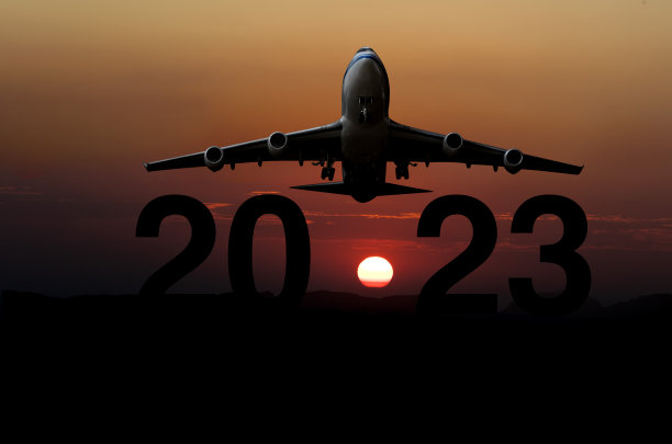 2023年新年概念客机图片下载