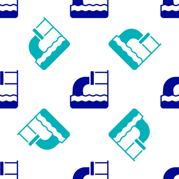 蓝色废水图标隔离无缝图案上图片下载