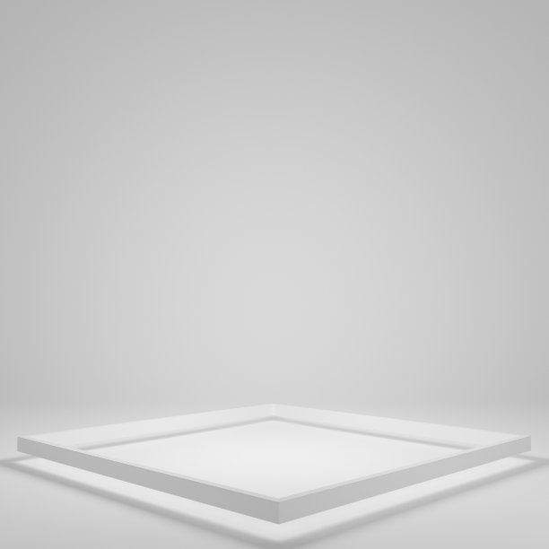 产品站在白色的房间里，Studio Scene For Product，最小的设计，3D渲染图片下载