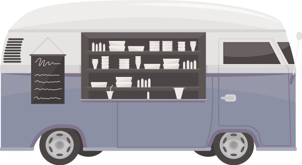 淡紫色食品卡车图片下载