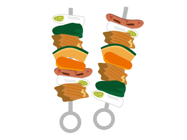 烧烤食材烹饪食物插图图片下载