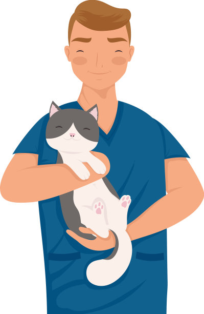 带猫的兽医图片下载