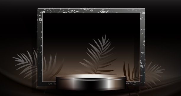 方形纹理框架与场景剪影图片下载