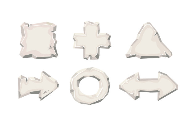 石头标牌板设置UI岩石按钮收集图片下载