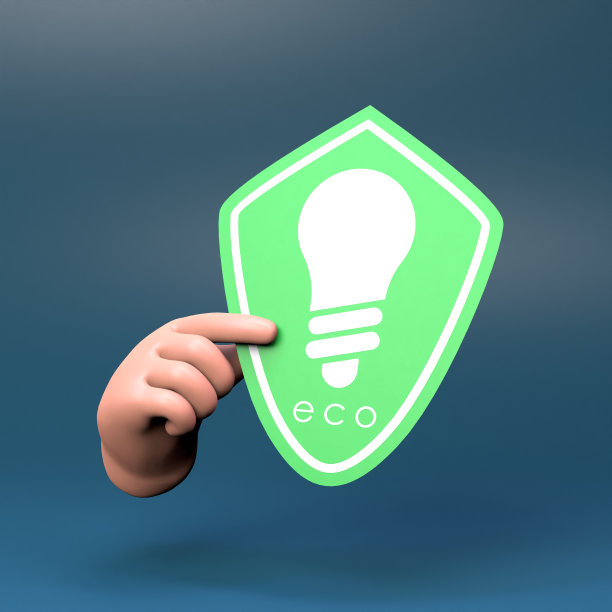 手握生态能源图标。生态学的概念。3 d渲染插图。图片下载
