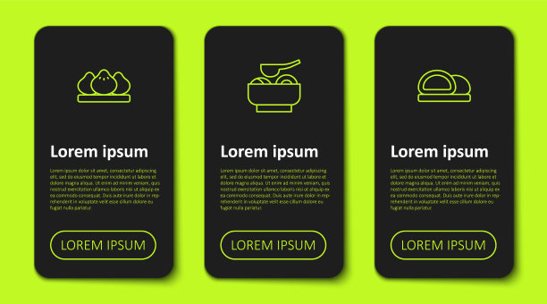 定线饺子拉面汤碗和寿司图片下载