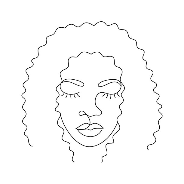 一个现代线条风格的女人的脸图片下载