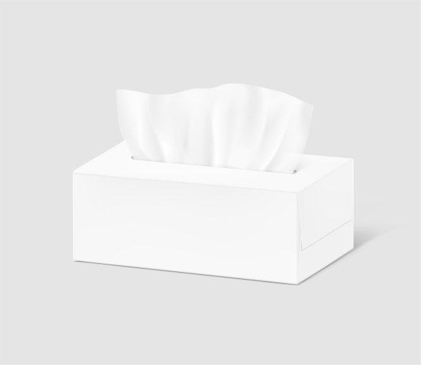 逼真的组织设置与盒子。矢量插图。图片下载